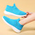 Women's blue flyknit stripe texture sock like entry slip on shoe sneaker 02
