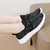 Women's black camo pattern & strap slip on shoe sneaker 03