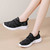 Women's black camo pattern & strap slip on shoe sneaker 04