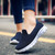 Women's navy mesh plain casual slip on shoe sneaker 02