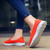 Women's orange mesh plain casual slip on shoe sneaker 05