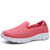 Women's pink mesh stripe accents casual slip on shoe sneaker 01
