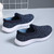 Women's black navy flyknit pattern texture casual slip on shoe sneaker 08