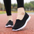Women's black flyknit casual plain slip on shoe sneaker 03