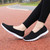 Women's black flyknit casual plain slip on shoe sneaker 04