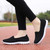 Women's black flyknit casual plain slip on shoe sneaker 06