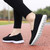 Women's black flyknit casual plain slip on shoe sneaker 09