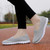 Women's grey flyknit casual plain slip on shoe sneaker 02