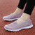 Women's purple flyknit casual plain slip on shoe sneaker 06