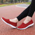 Women's red flyknit casual plain slip on shoe sneaker 05