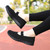 Women's black flyknit hollow low cut slip on shoe sneaker 04