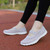Women's grey flyknit hollow low cut slip on shoe sneaker 04