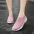 Women's pink flyknit stripe texture sock like fit slip on shoe sneaker 02