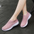 Women's pink flyknit stripe texture sock like fit slip on shoe sneaker 07