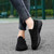Women's black flyknit stripe texture accents slip on shoe sneaker 07