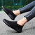 Women's black flyknit stripe texture accents slip on shoe sneaker 09