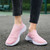 Women's pink flyknit stripe texture accents slip on shoe sneaker 06