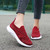 Women's red flyknit stripe texture accents slip on shoe sneaker 09