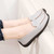 Women's grey penny strap slip on shoe loafer 06