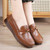 Women's brown bow detail on vamp slip on shoe loafer 04