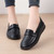 Women's black layered accents penny strap slip on shoe loafer 03