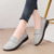 Women's grey layered accents penny strap slip on shoe loafer 07