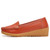 Women's orange casual plain slip on shoe loafer wedge 07