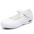 Women's white low cut velcro plain slip on shoe 01