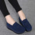 Women's navy suede hollow star slip on rocker bottom shoe sneaker 05