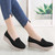 Women's black suede stripe slip on rocker bottom shoe sneaker 03