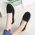 Women's black suede stripe slip on rocker bottom shoe sneaker 06