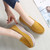 Women's yellow suede stripe slip on rocker bottom shoe sneaker 05