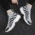 Men's grey flyknit stripe pattern high top slip on shoe sneaker 06