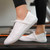 Men's white flyknit pattern shape slip on shoe sneaker 06