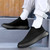 Men's black flyknit sock like entry slip on shoe sneaker 02