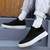 Men's black flyknit sock like entry slip on shoe sneaker 03