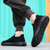 Men's black flyknit sock like entry hollow slip on shoe sneaker 04