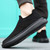 Men's black flyknit sock like entry hollow slip on shoe sneaker 05