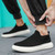 Men's navy flyknit sock like entry hollow slip on shoe sneaker 04