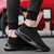Men's black flyknit sock like fit stripe texture slip on shoe sneaker 07