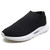 Men's black flyknit sock like fit stripe texture slip on shoe sneaker 01