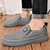 Men's grey hollow out stitch accents slip on shoe sneaker 06