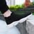 Men's black stripe texture sock like fit slip on shoe sneaker 02