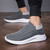 Men's grey flyknit sock like fit slip on shoe sneaker 02