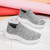 Men's grey flyknit sock like fit texture hollow slip on shoe sneaker 07