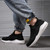 Men's black flyknit sock like fit check pattern slip on shoe sneaker 05