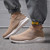 Men's khaki flyknit sock like fit check pattern slip on shoe sneaker 05