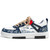 Men's white blue mixed pattern print shoe sneaker 01