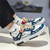 Men's white blue mixed pattern print shoe sneaker 06