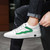 Men's white green stripe casual lace shoe sneaker 05